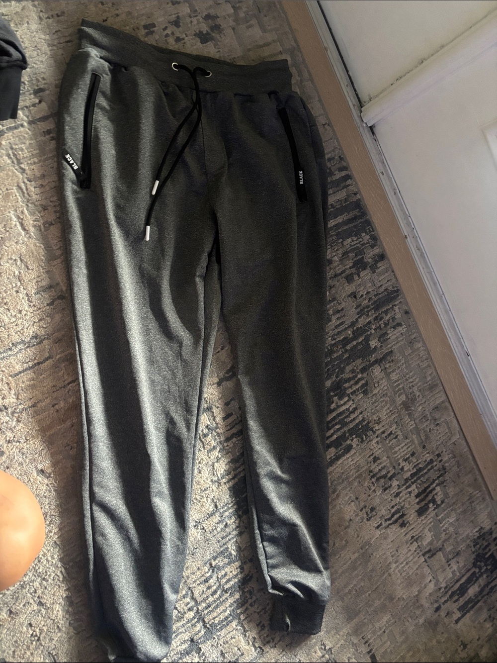 Black Men's Charcoal Jogger Sweatpants — Drawstring Athletic Fit